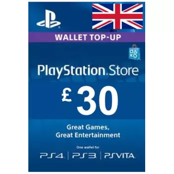 Пополнение Бумажника Для PlayStation Store 30 Pound (Регион Великобритания)